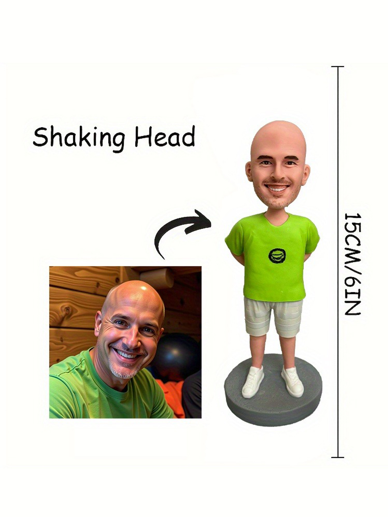 Handcrafted Custom 3D Clay Bobblehead Dolls - Stylized Cartoon Characters Based on Photos